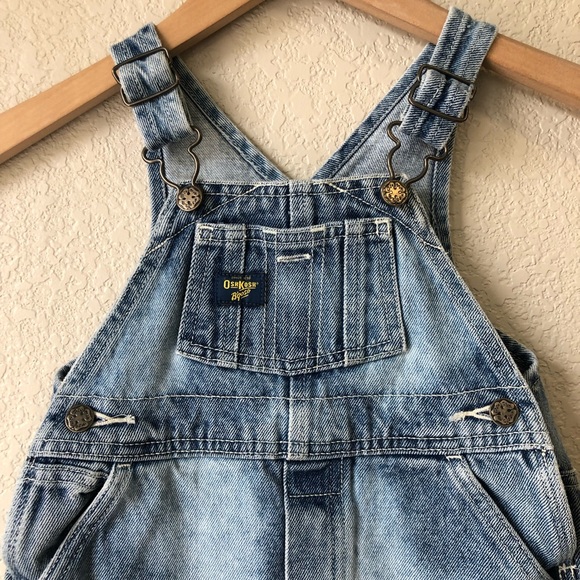 Vintage Oshkosh B'gosh vestbak overall pinafore dress 3T denim custom bleach dye - Picture 2 of 6